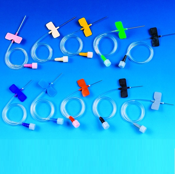 Set de infusión de vena de mariposa estéril desechable con aguja y bloqueo Luer