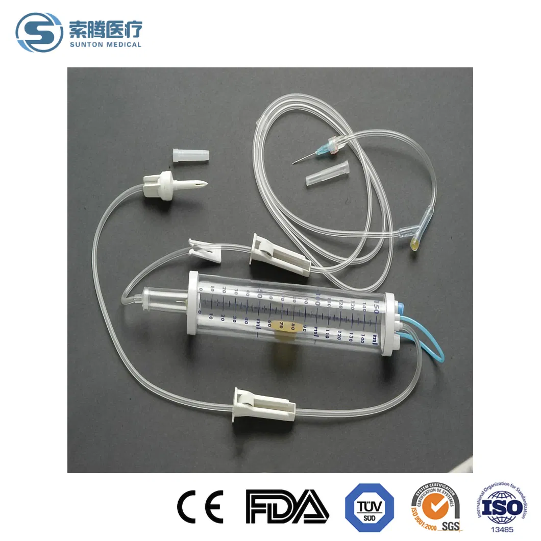 Conjunto de infusión Sunton Burette China Proveedor de conjunto IV desechable conjunto de infusión de precisión Soluset conjunto de infusión IV pediátrico con filtro de bureta