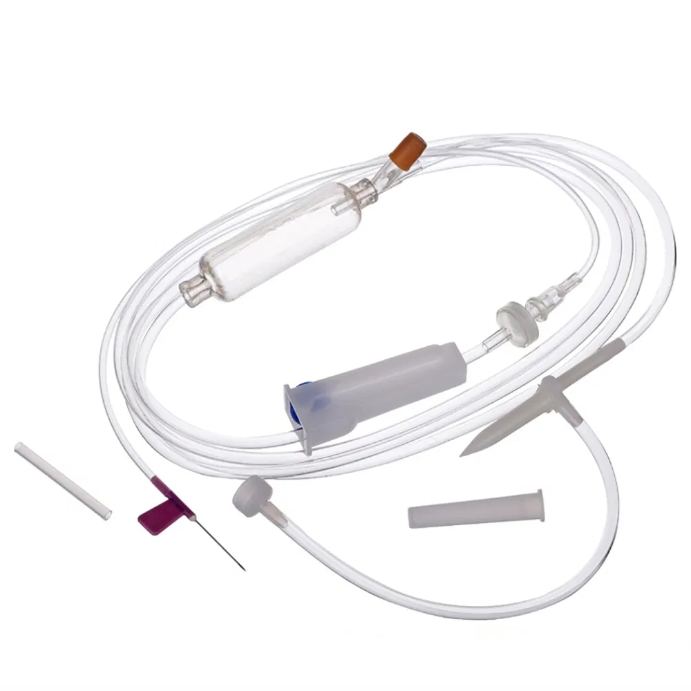 Conjunto de infusión IV de bureta de un solo uso con filtro