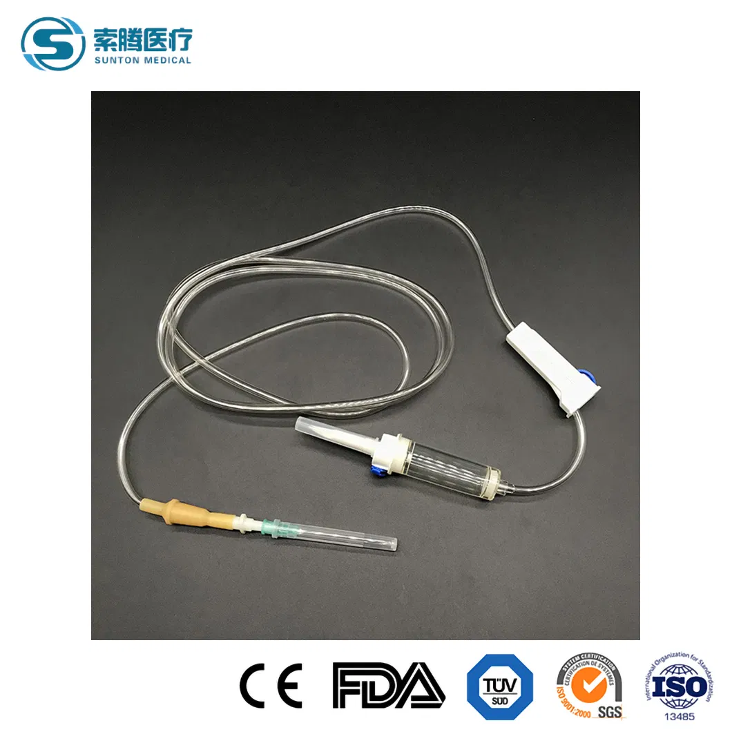 Conjunto de goteo pediátrico Sunton Proveedor de conjunto de infusión de precisión de China Conjunto de infusión Conjunto IV Conjunto de administración IV Conjunto de infusión Neria Guard / Conjunto Soluset IV con aguja