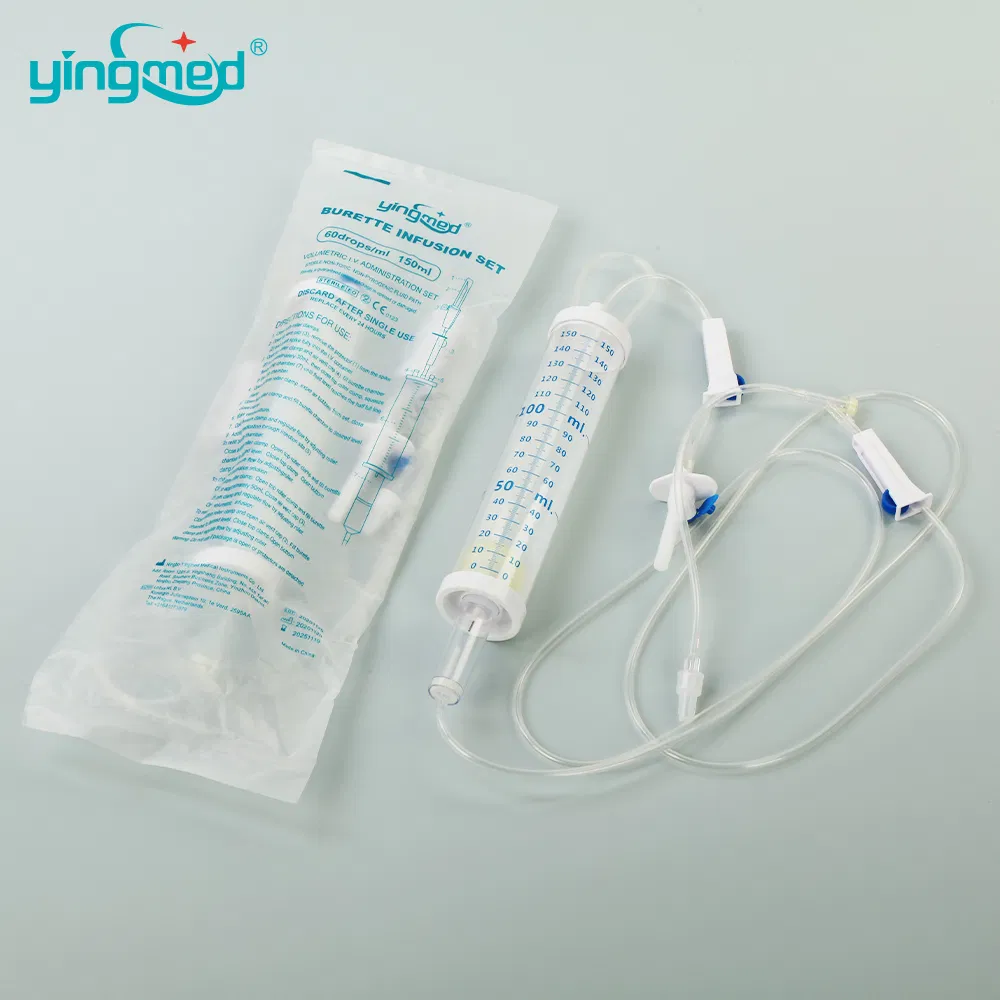 Juego de infusión pediátrico de bureta desechable de alta calidad 100ml 150ml ISO13485 CE