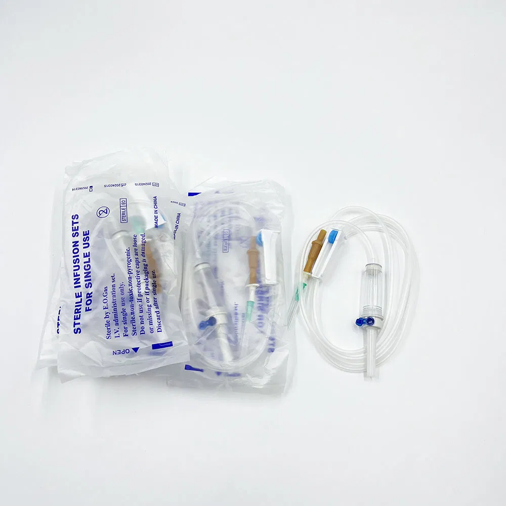 Conjunto de infusión médica IV con conjunto de catéter de aguja esencial fabricación avanzada de infusión