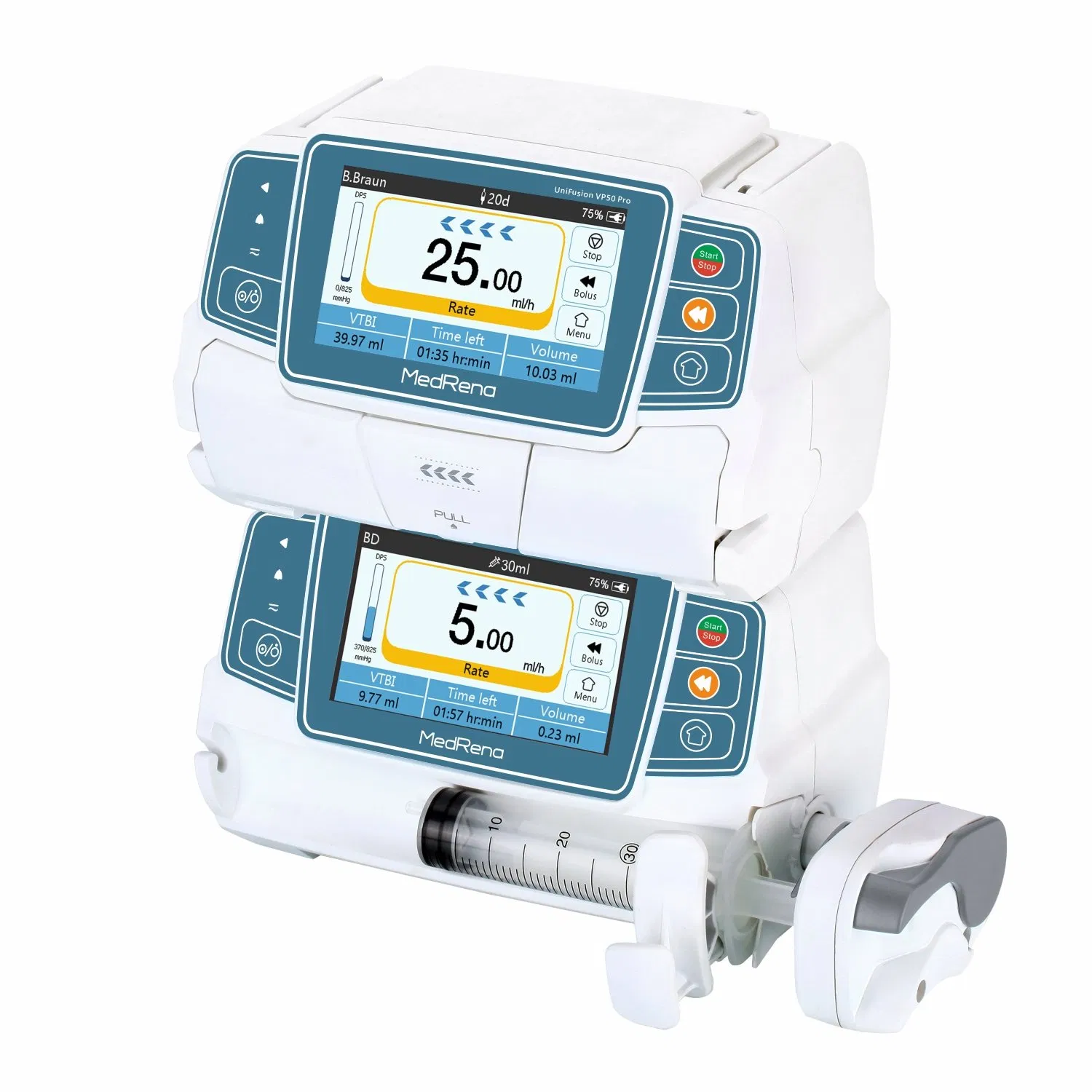 Bomba de infusión intravenosa peristáltica volumétrica automática micro con pantalla táctil