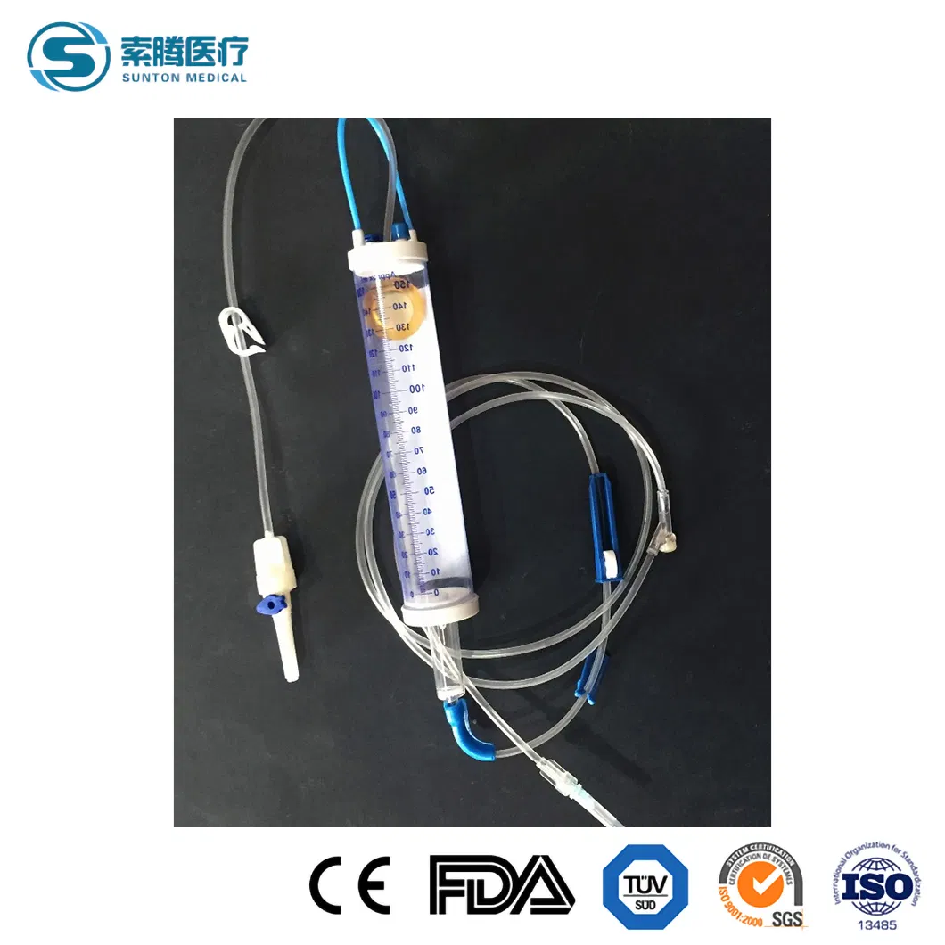 Proveedores de juego de infusión tipo bureta Sunton para pediatría en China, juego de infusión intravenosa estéril y desechable sin aguja, juego de inyección con bureta