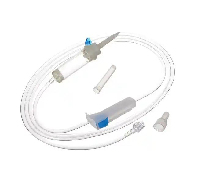 Conjunto de infusión médica desechable estéril de control de flujo de precisión con filtro