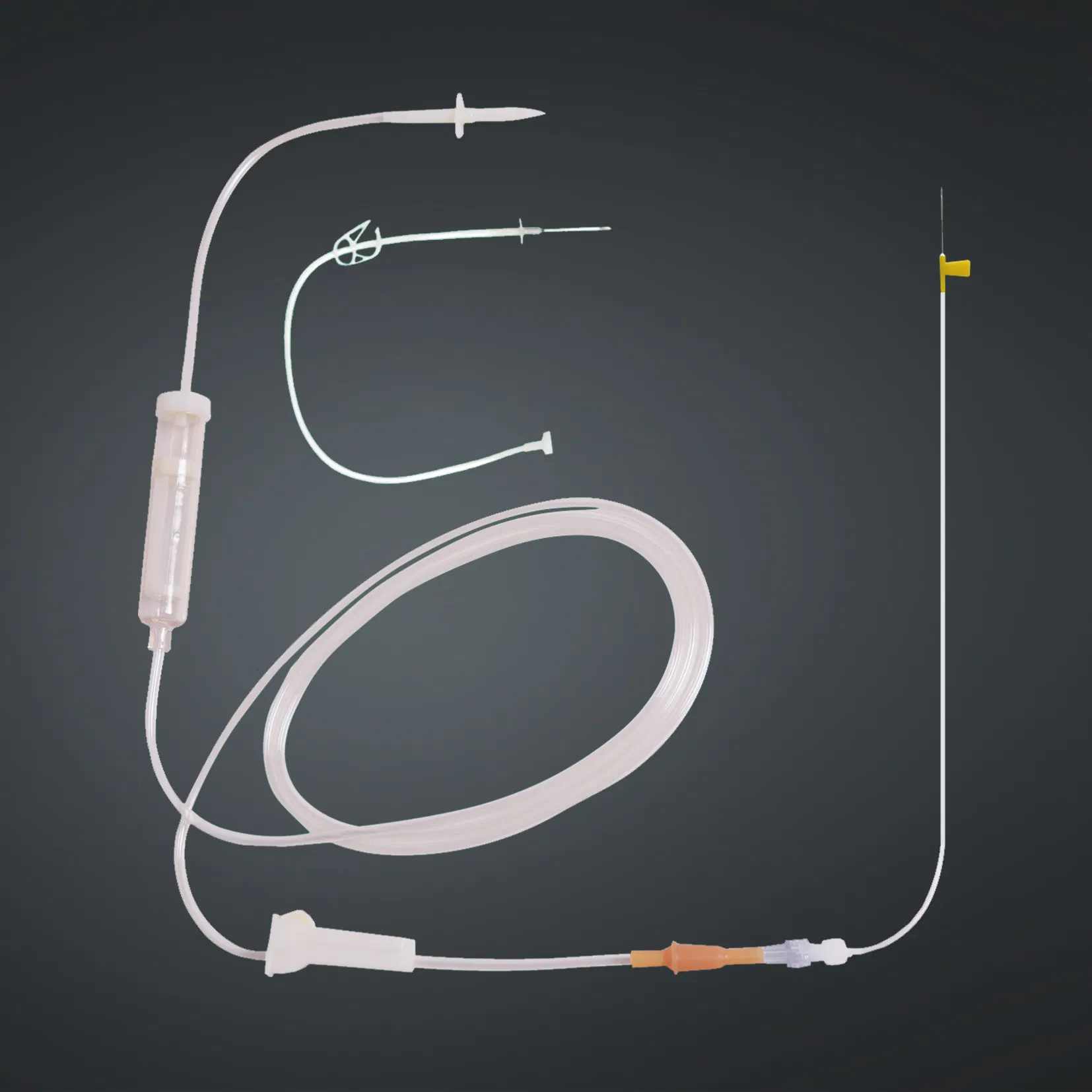 Juego de infusión desechable médico con filtro para transfusión de sangre por vía intravenosa