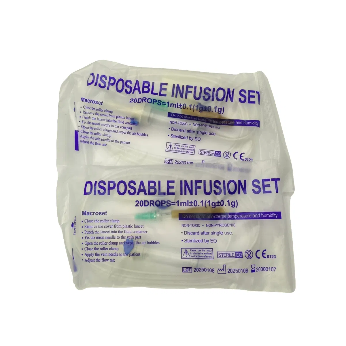 Conjunto de Infusión Desechable Gravity Estéril No Pirogénico No Tóxico 20 Especificación Suministro Transfronterizo
