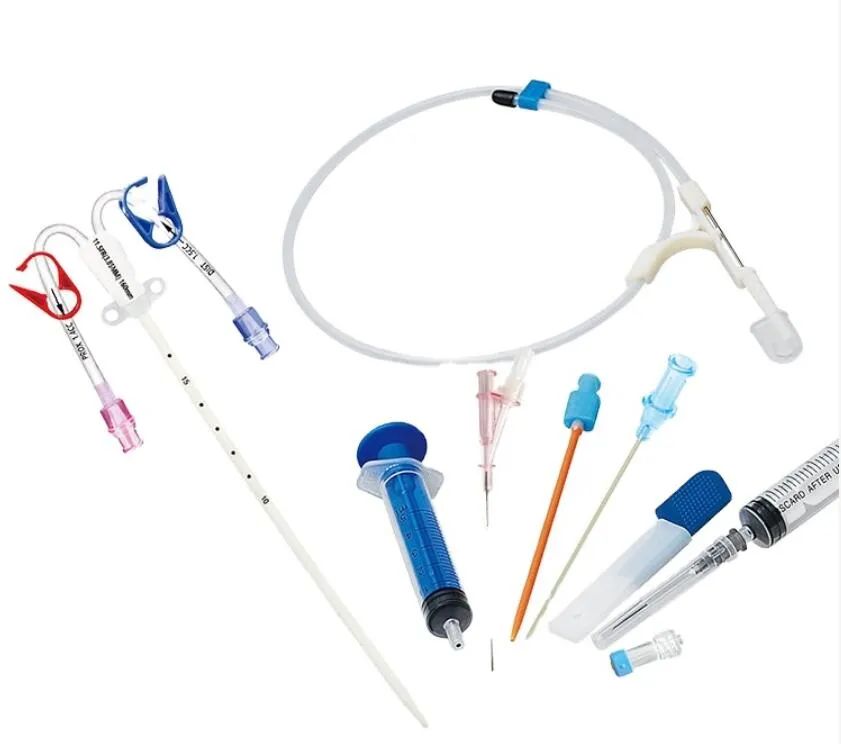 Kit de catéter de hemodiálisis desechable - Empaque y guías