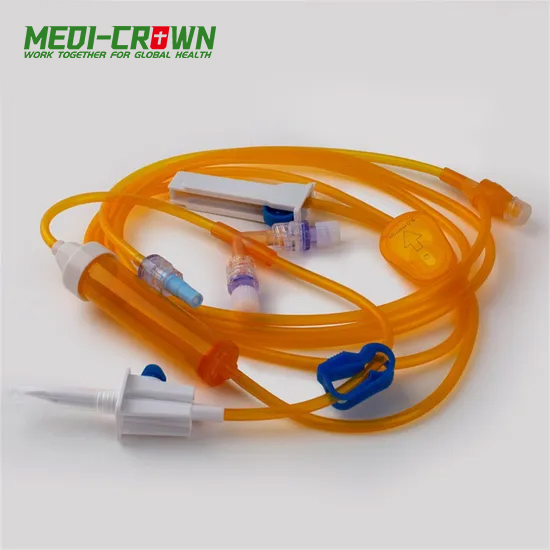 Juego de infusión hipodérmica desechable resistente a la luz médica con conjunto de inyección en Y