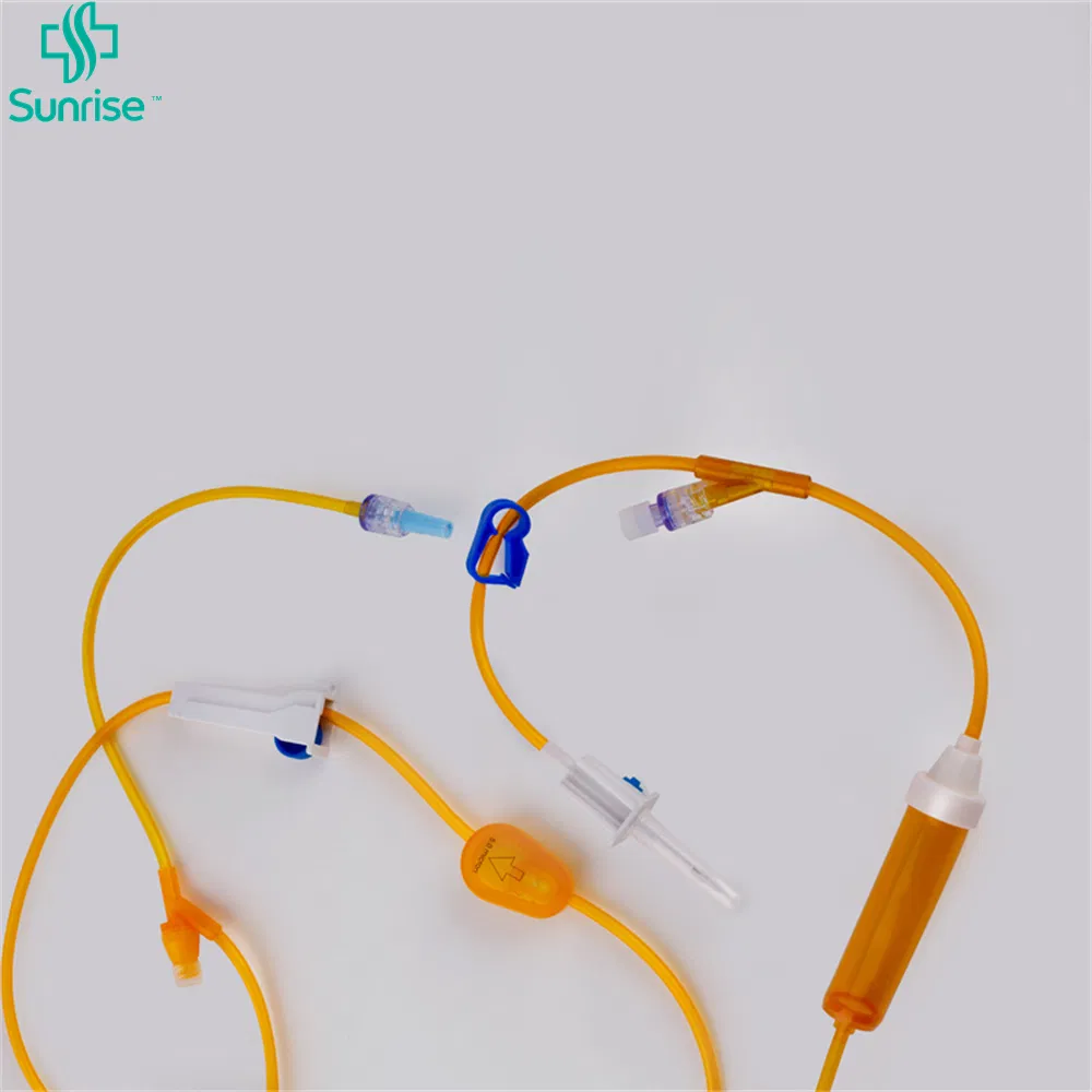 Fabricante de fábrica Sunrise Medical, juego de infusión IV desechable estéril sensible a la luz con tubo a prueba de luz