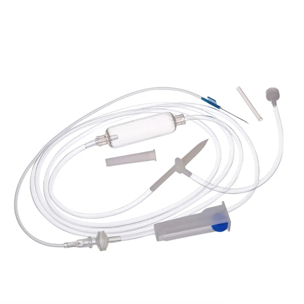 Fabricante de juego de infusión por gravedad IV médico Soluset kit de infusión para un solo uso