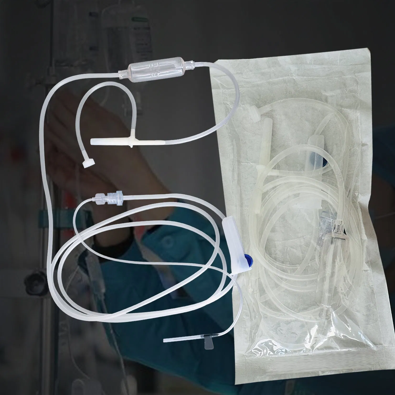 Conjunto de infusión desechable médico premium para uso veterinario