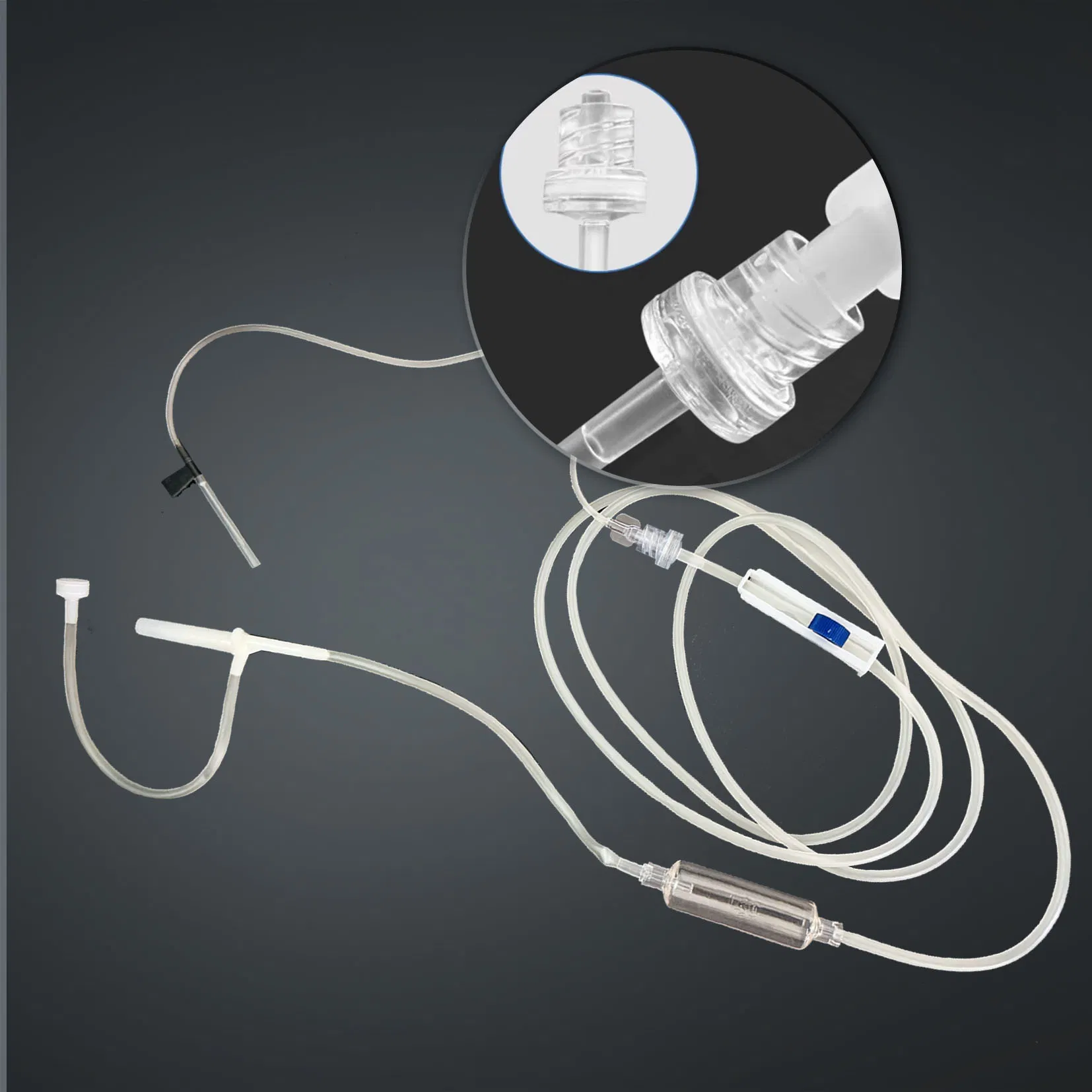 Conjunto de infusión veterinaria confiable con control de flujo preciso