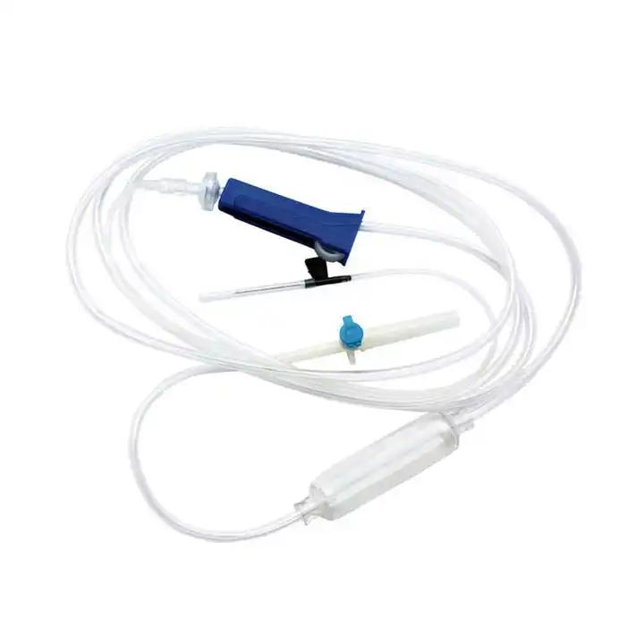 Conjunto de infusión médica desechable estéril de control de flujo de precisión con filtro