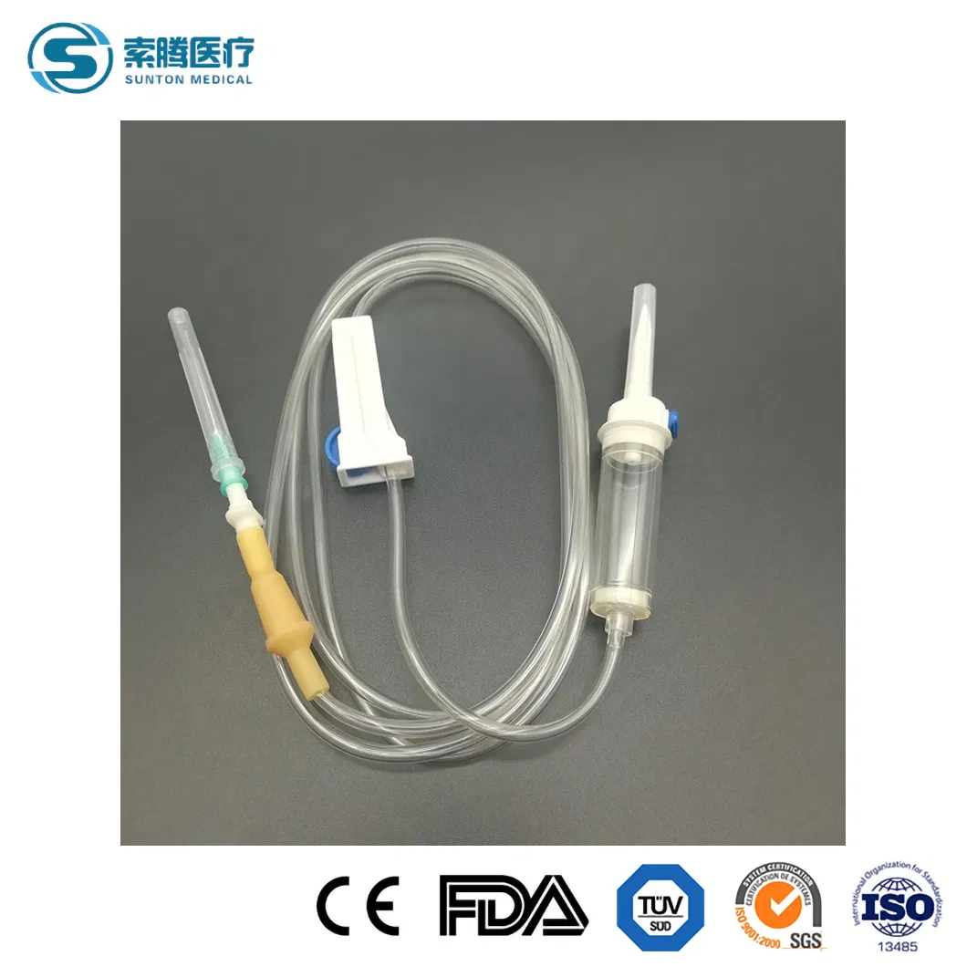 Conjunto de infusión tipo bureta Sunton IV Polymed China, conjunto de recolección de sangre estéril de fábrica, con aguja de mariposa para extracción de sangre