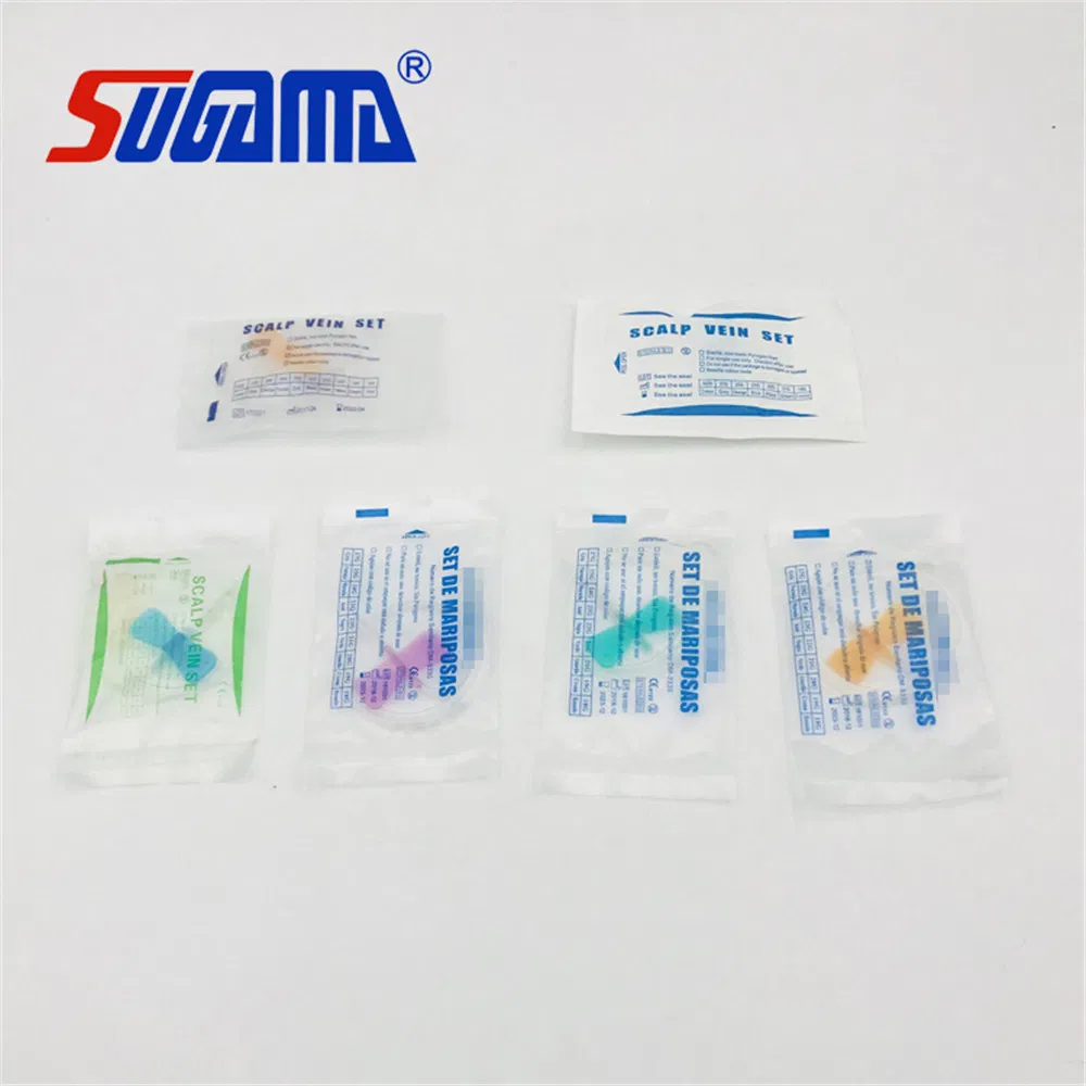Jeringa de infusión intravenosa de un solo uso 19/20/21/22/24/25/26/27g Set de vena del cuero cabelludo Precio del fabricante