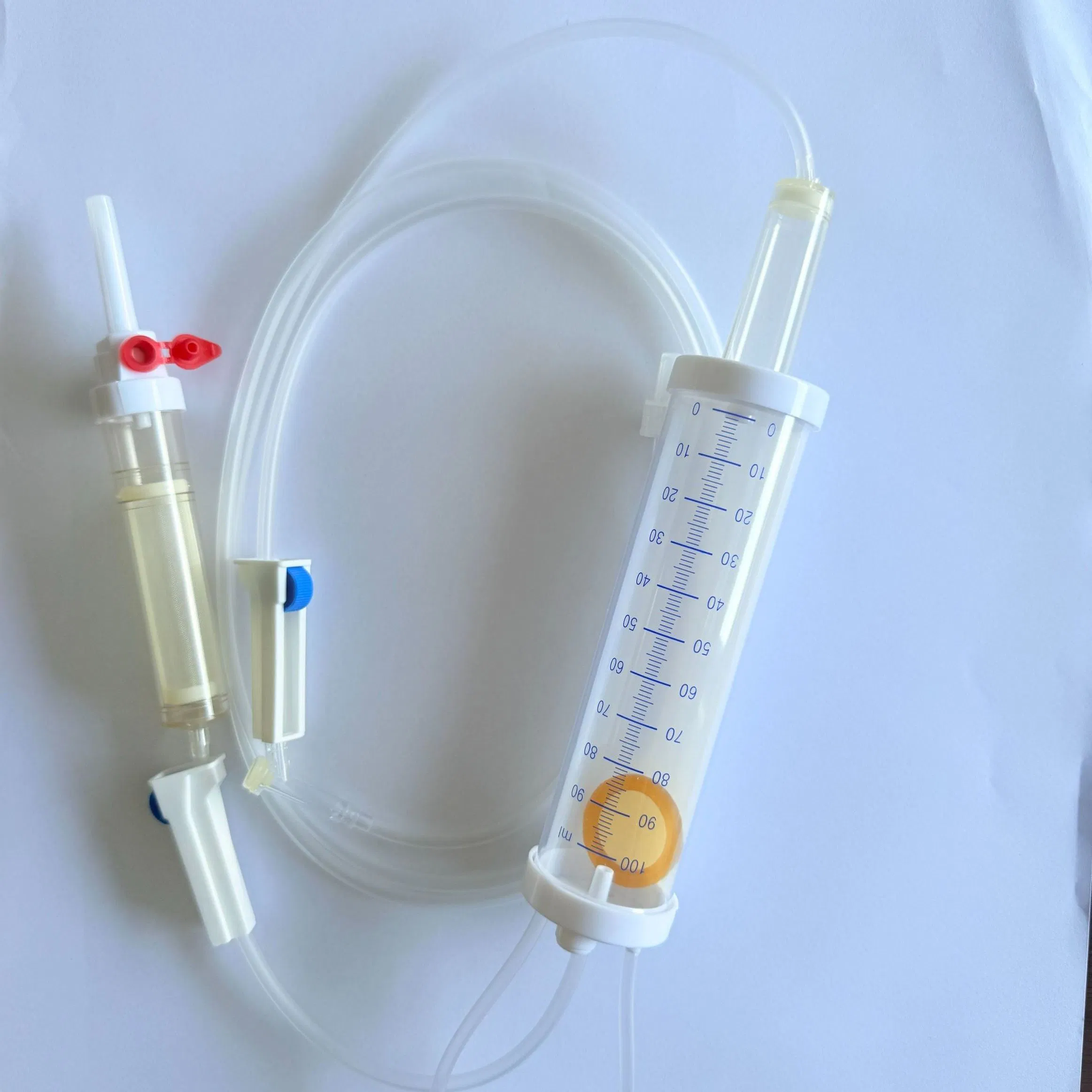 Conjunto de infusión desechable para infusión intravenosa estéril médica sin aguja