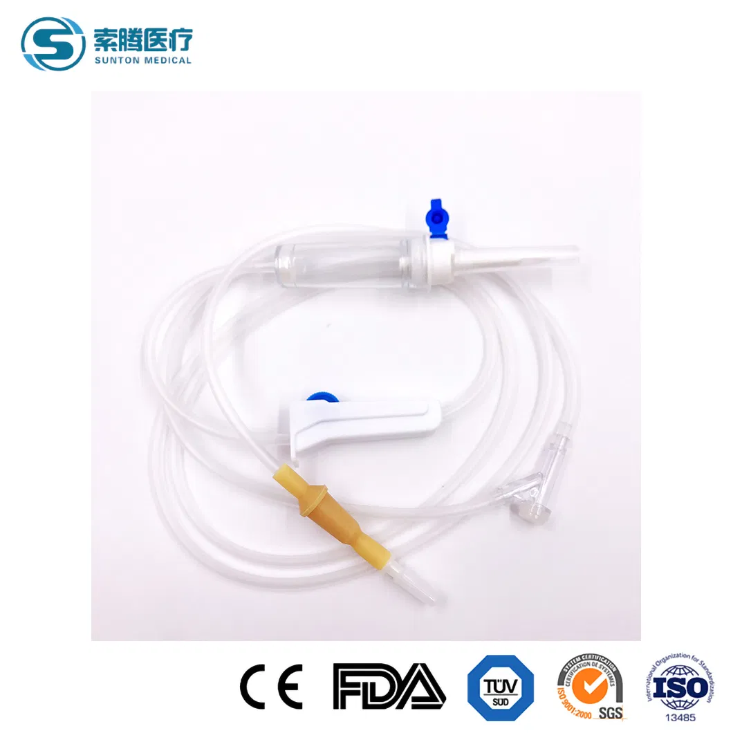 Conjunto de goteo Sunton médico, fabricante de juego IV de China, conjunto de aguja alada, conjunto IV médico B. Braun Intrafix, conjunto de infusión segura Infusion Set con ventilación de aire