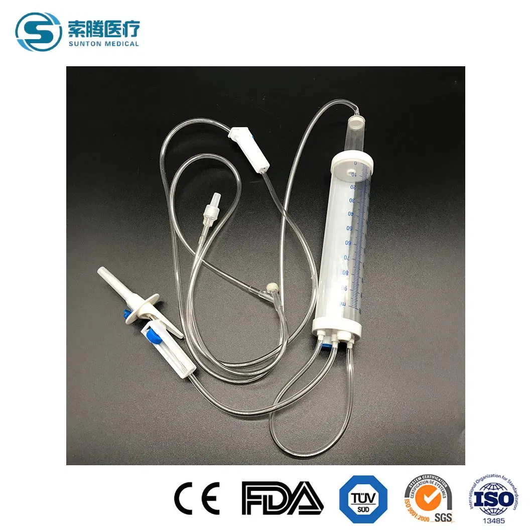Conjunto de infusión Sunton Burette China Proveedor de conjunto IV desechable conjunto de infusión de precisión Soluset conjunto de infusión IV pediátrico con filtro de bureta