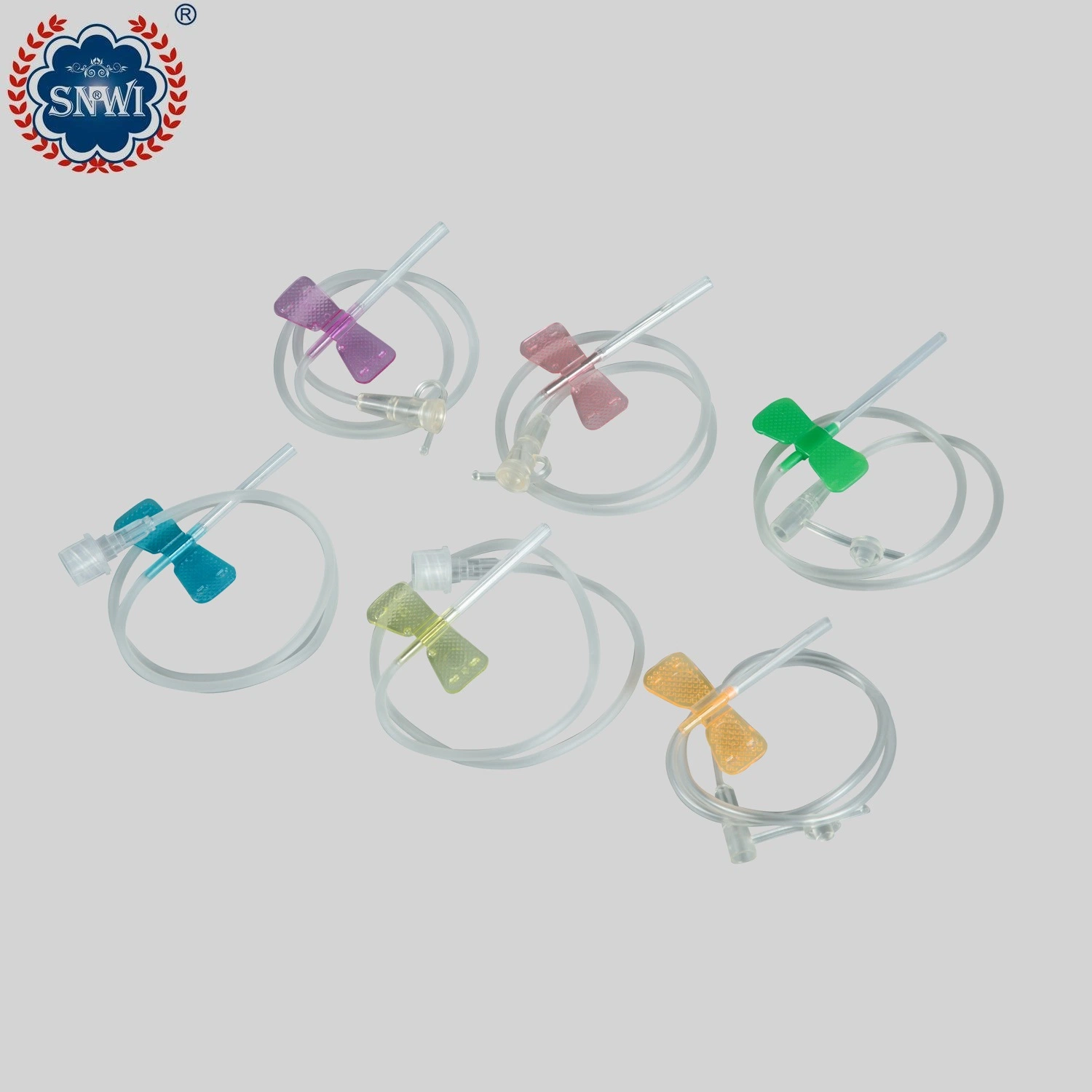 Conjunto de aguja mariposa de seguridad para infusión e inyección con alas de Luer
