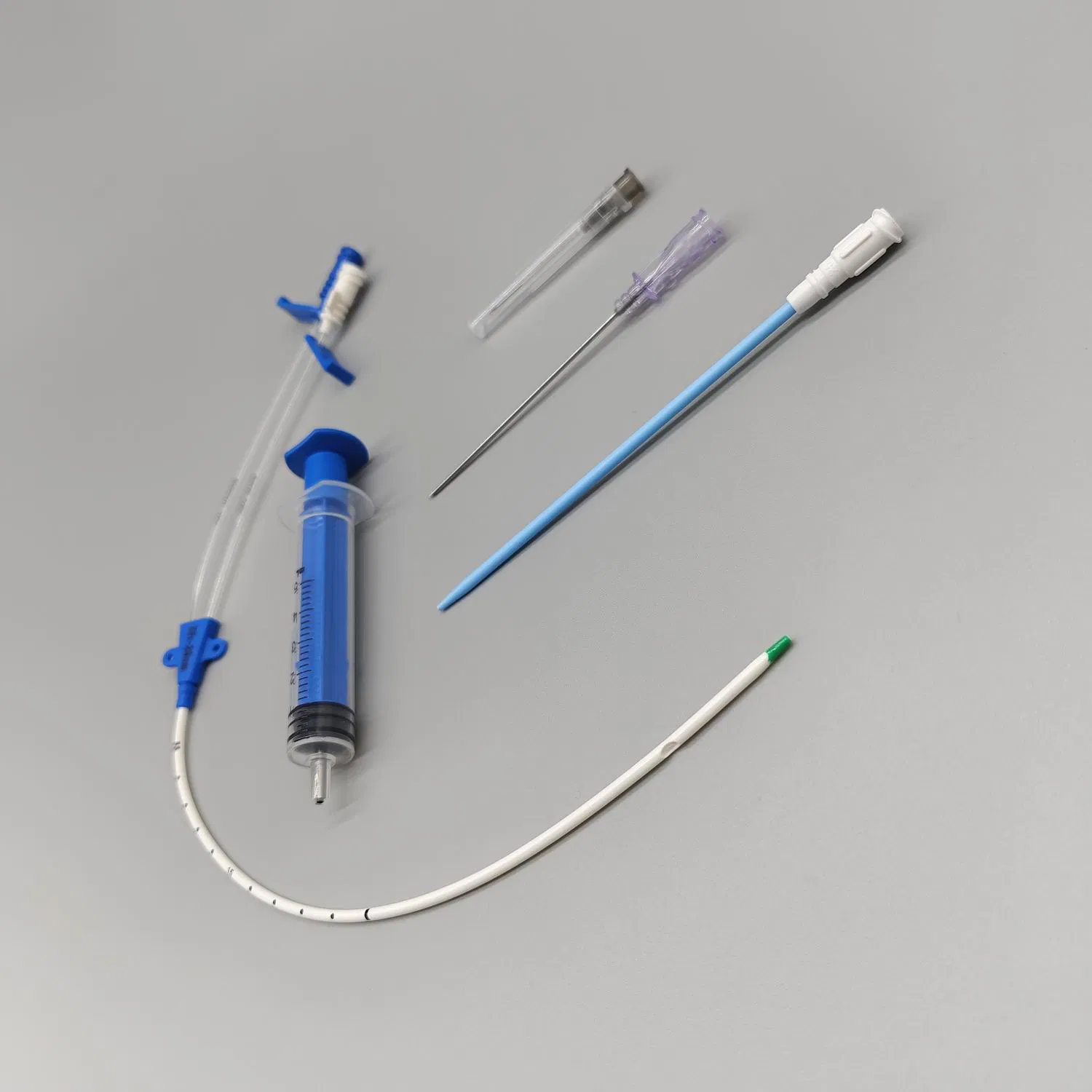 Suministros médicos Kit de CVC de lumen único con catéter opaco de rayos X.