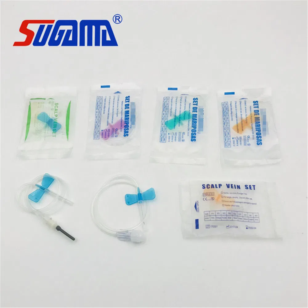 Jeringa de infusión intravenosa de un solo uso 19/20/21/22/24/25/26/27g Set de vena del cuero cabelludo Precio del fabricante