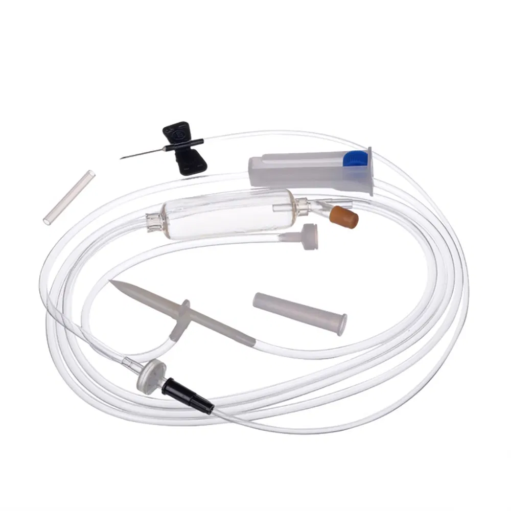 Fabricante de juego de infusión por gravedad IV médico Soluset kit de infusión para un solo uso