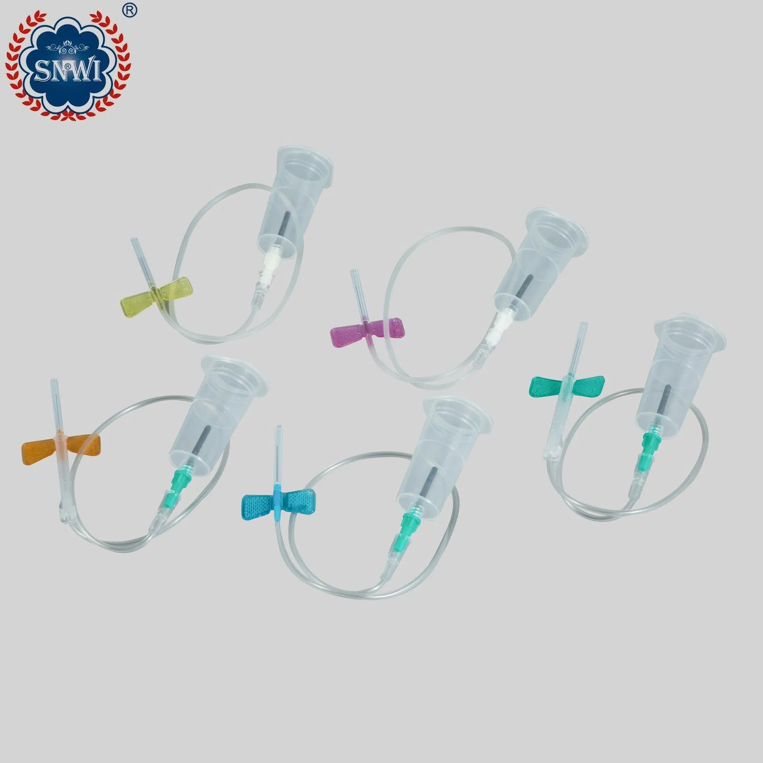 Conjunto de aguja mariposa de seguridad para infusión e inyección con alas de Luer