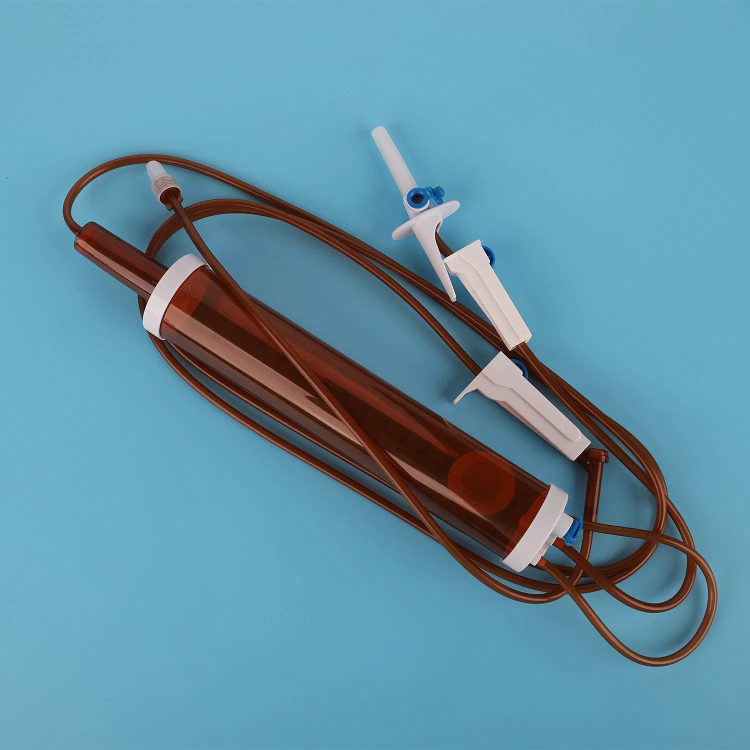 Juego de infusión de bureta bicolor, certificado CE/ISO, infusión microgotas