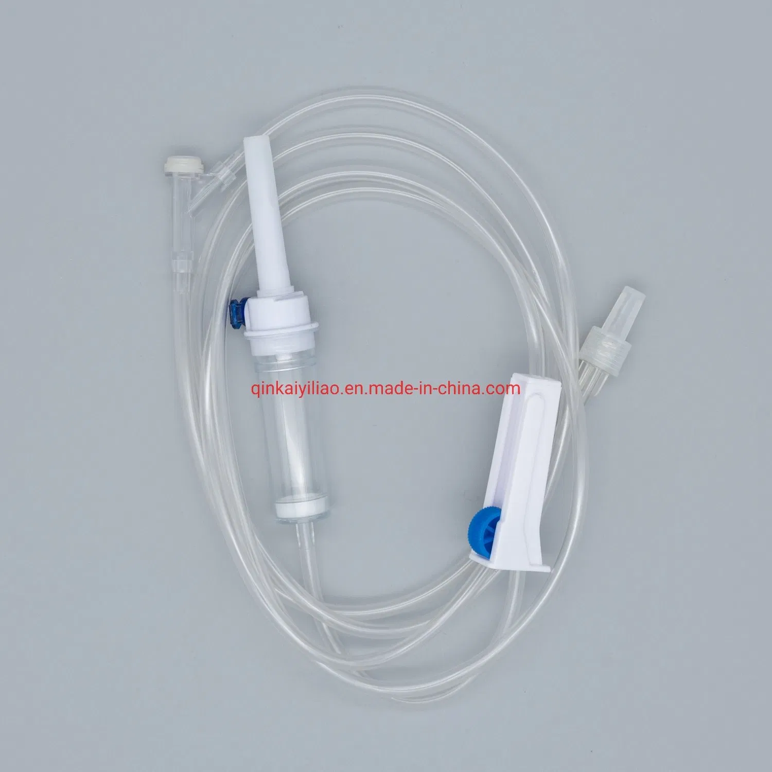 Conjunto de infusión IV desechable de partes de seguridad de látex libre con regulador de flujo