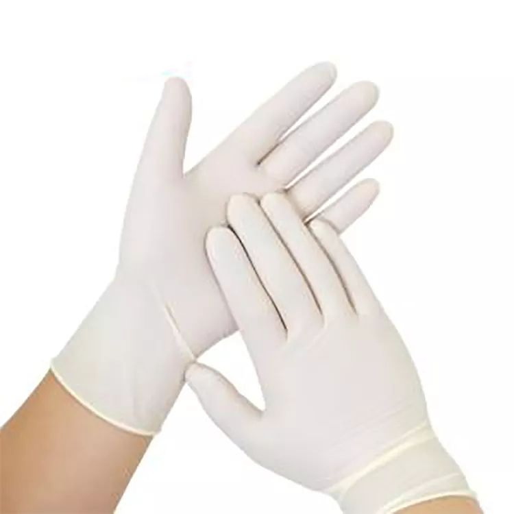 Luvas de Exame de Látex Descartáveis Médicas Sem Pó Borracha Cirúrgica Não Estéril para Operação Cirúrgica