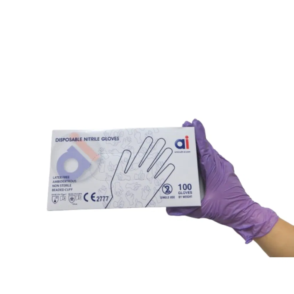 Luvas Descartáveis Cirúrgicas Nitrílicas e de Vinil Grau de Exame Proteção de Látex/PVC/R borracha