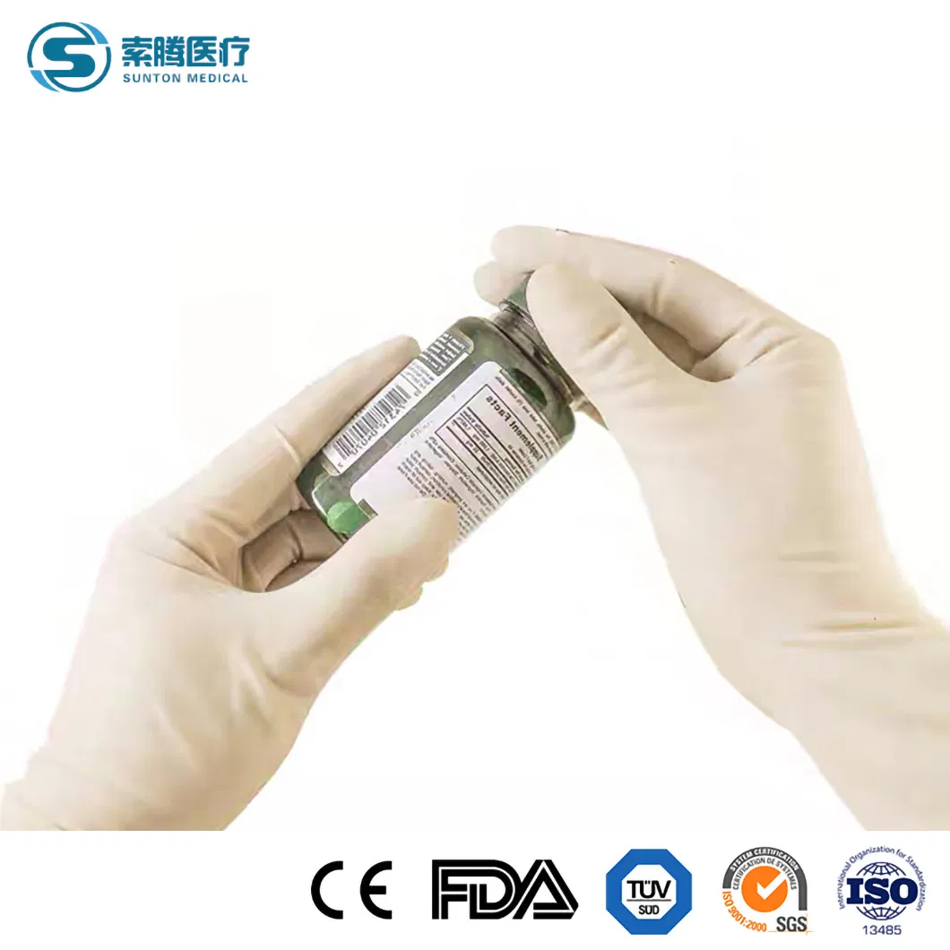 Luvas Cirúrgicas Estéreis de Látex Sem Pó Sunton Venda Quente China GB4806.11-2016 Padrão de Segurança Fábrica de Luvas Cirúrgicas Boa Estanqueidade Luvas Cirúrgicas