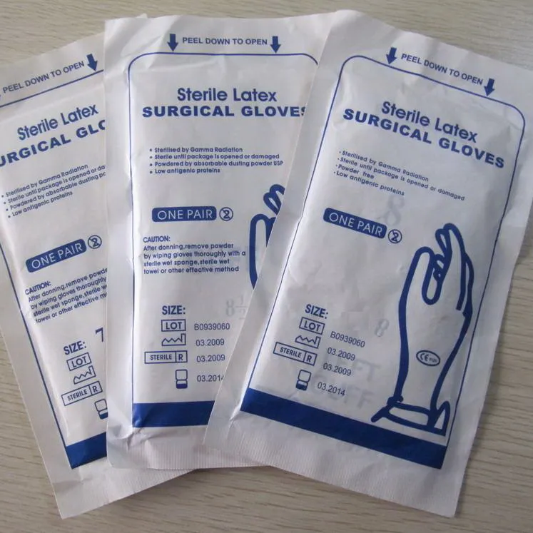 Luvas Cirúrgicas de Látex Descartáveis de Uso Único com Pó ou Sem Pó