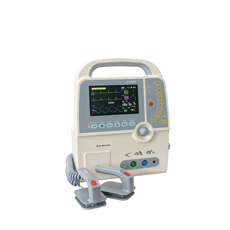 Monitor de Desfibrilação Cirúrgica Hospitalar 7-Inches Diagonalmente SpO2 Tela de Exibição em Cores TFT Monitor Biphasico