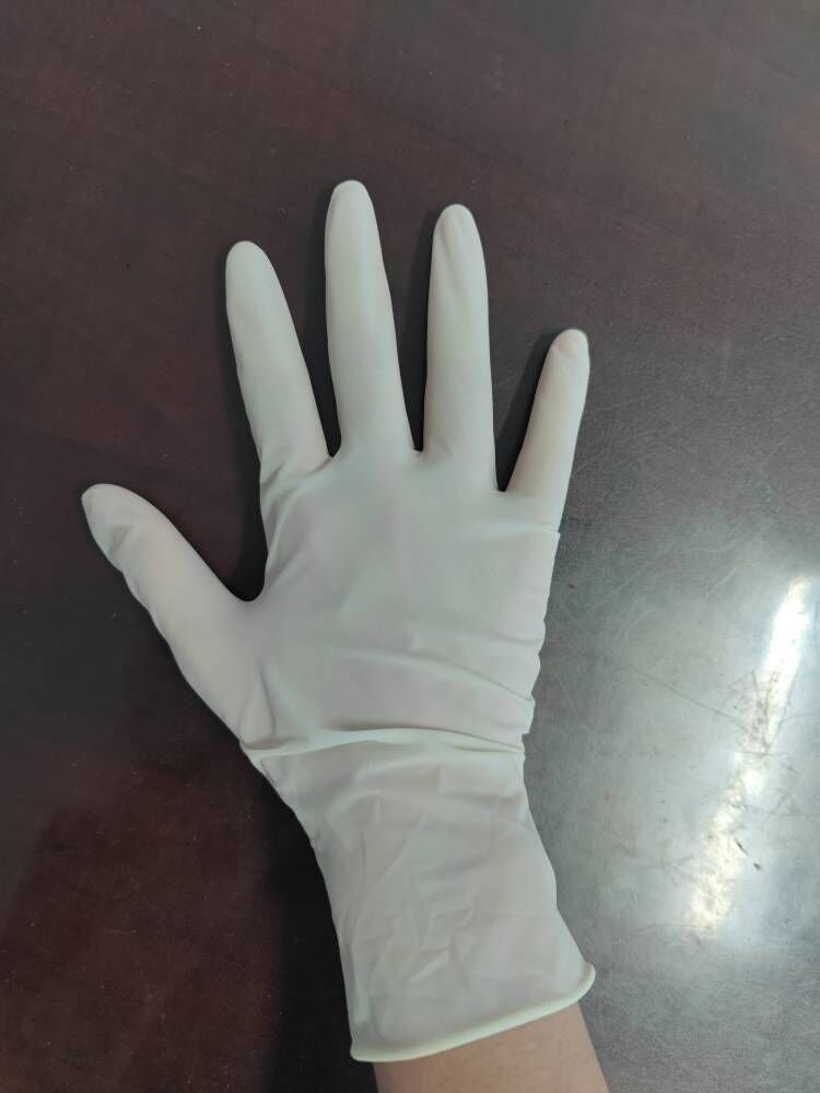 Luvas de Exame de Látex Descartáveis Médicas Sem Pó Borracha Cirúrgica Não Estéril para Operação Cirúrgica