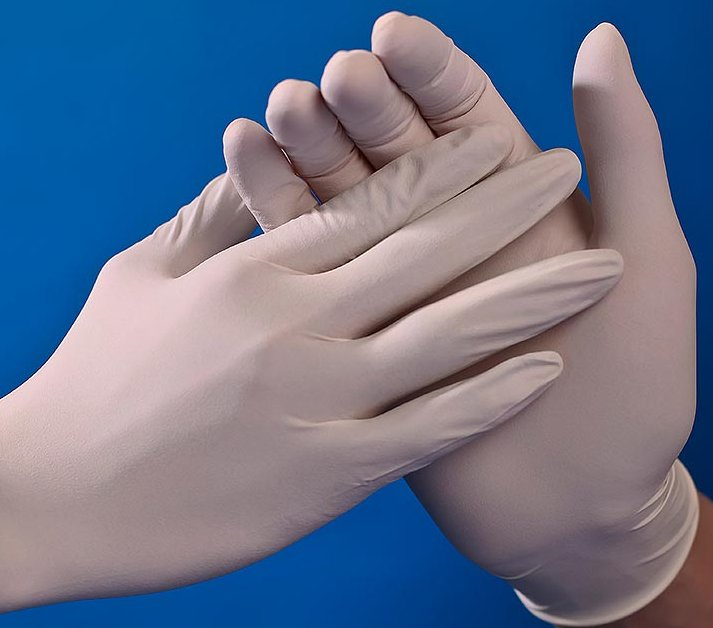 Luvas de exame médicas descartáveis de látex em pó a granel a preço acessível