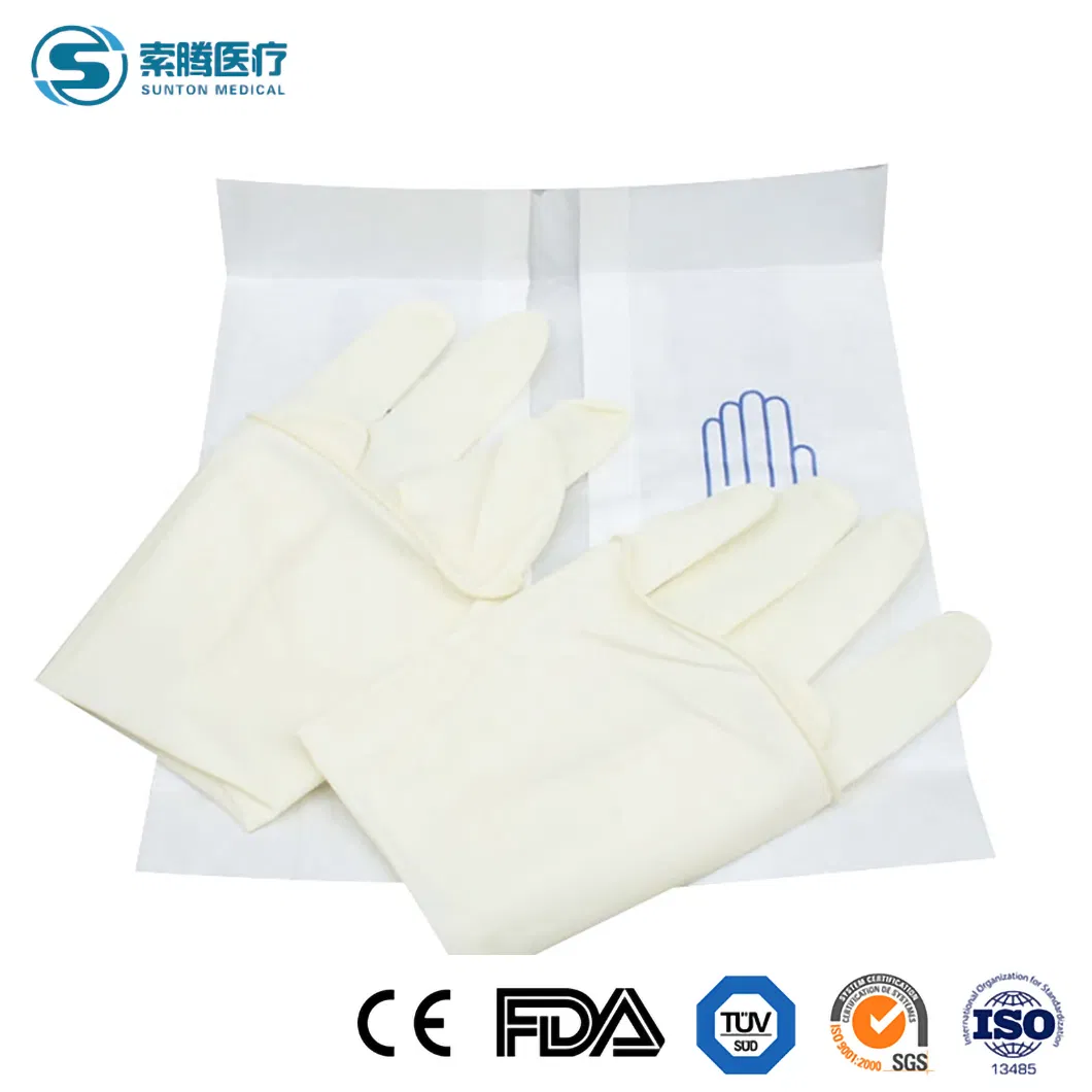 Luvas de Látex Antibacterianas de Alta Qualidade Sunton China 100PCS/Box 10boxes/CTN Fornecedores de Luvas Cirúrgicas En388 Padrão de Segurança Luvas Médicas de Grau