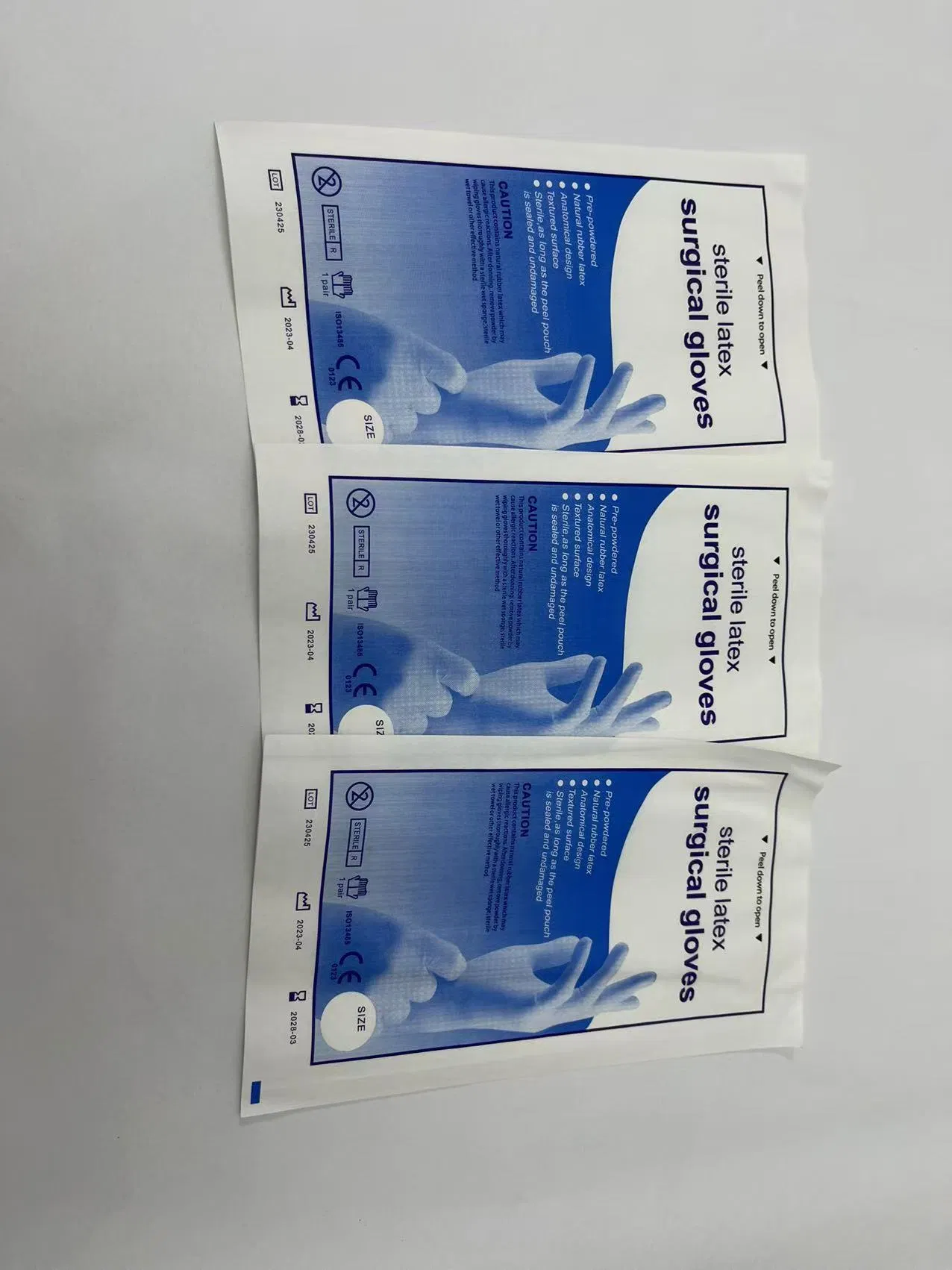 Preço de fábrica luvas de látex estéreis de alta qualidade 7.5 Luva médica ginecológica e obstétrica manguito cirúrgico descartável