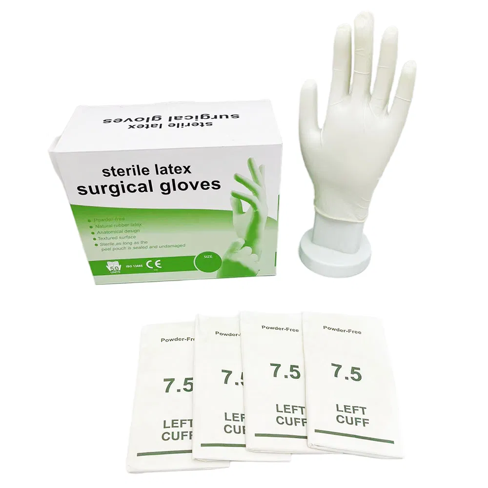 Luvas de ginecologia de baixo preço de alta qualidade com comprimento de cotovelo, branco, comprido Luvas cirúrgicas ginecológicas de látex cuff fabricadas na China