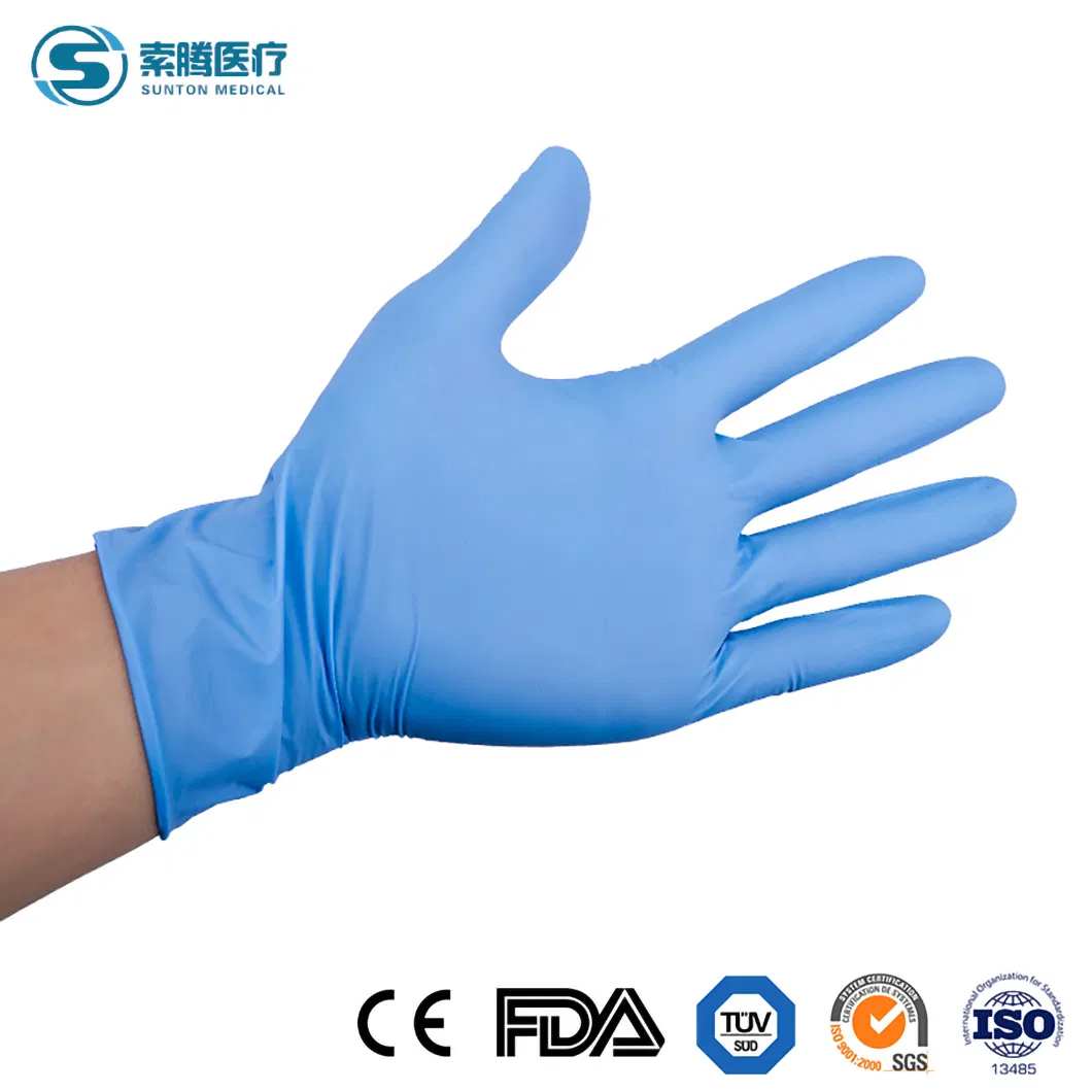 Luvas de Látex Antibacterianas de Alta Qualidade Sunton China 100PCS/Box 10boxes/CTN Fornecedores de Luvas Cirúrgicas En388 Padrão de Segurança Luvas Médicas de Grau