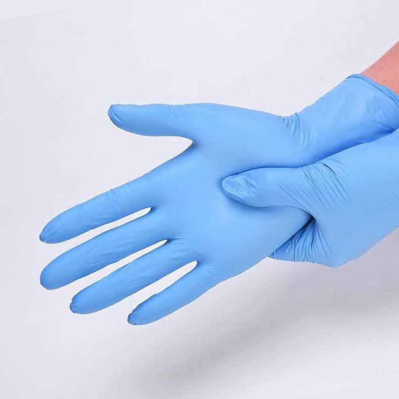 Luvas descartáveis azuis de nitrilo com ou sem pó, luvas sintéticas de vinil