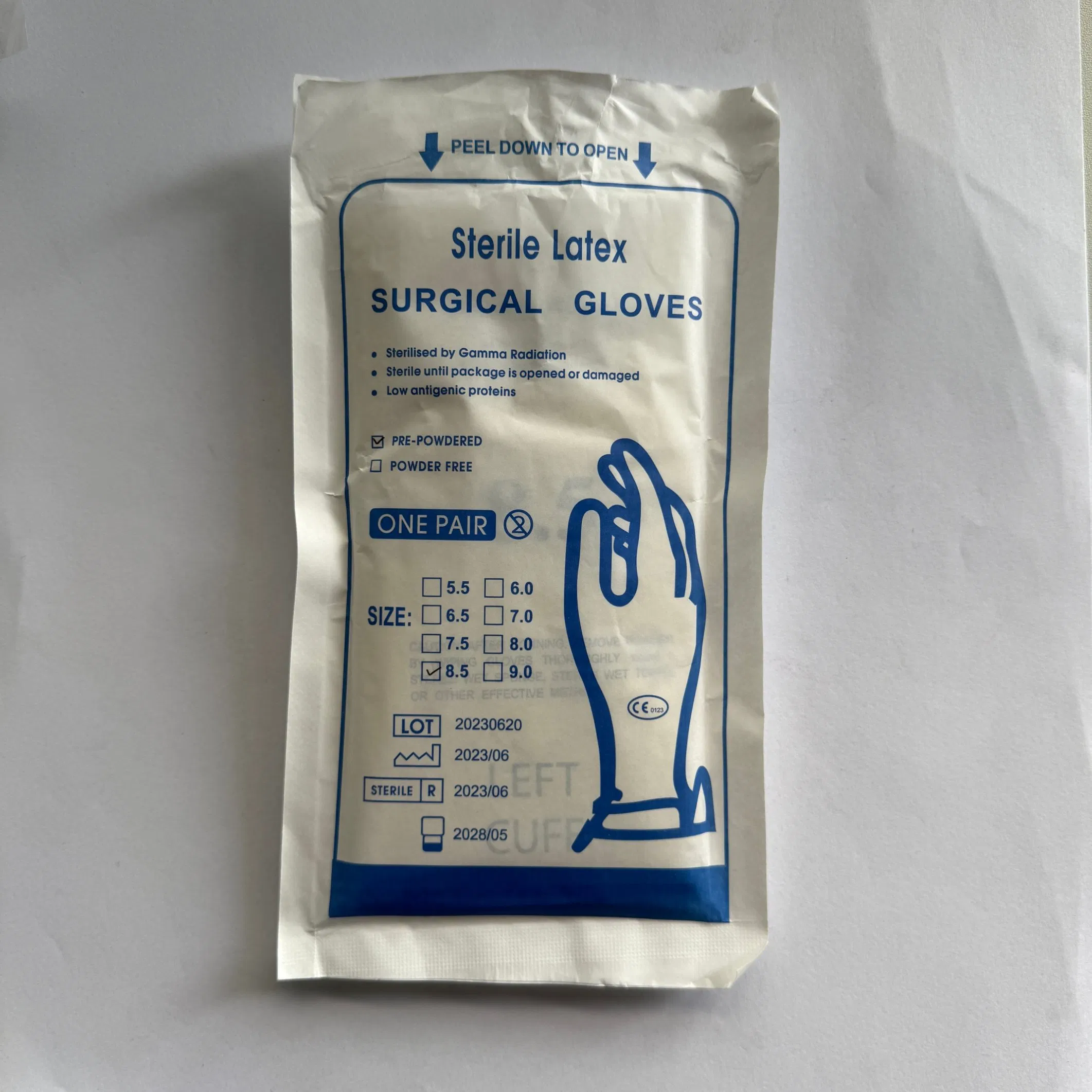 Luvas Cirúrgicas Estéreis de Látex em Pó com ISO, CE, En455
