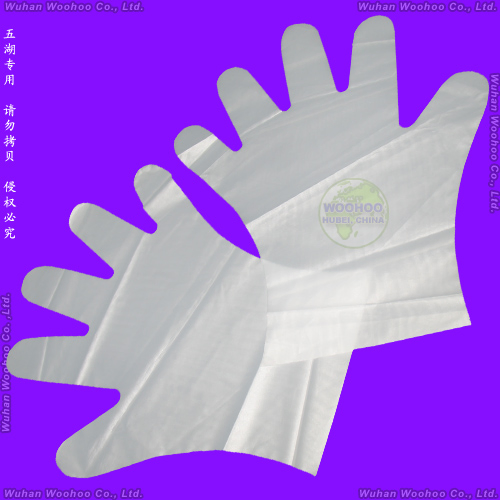 Luvas descartáveis de PE elásticas e transparentes para exame cirúrgico médico, feitas de plástico Polietileno/CPE/HDPE LDPE/PVC/Vinil, para a indústria de processamento de alimentos