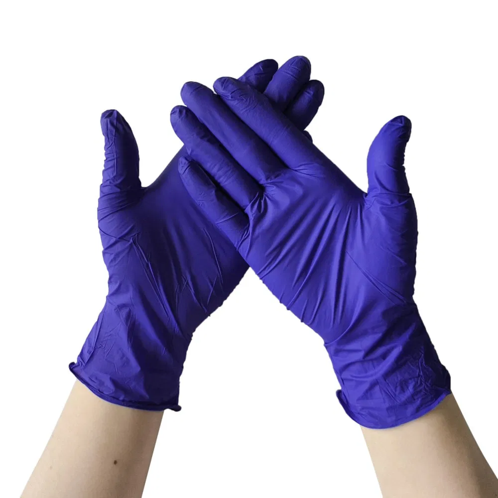 Luvas Cirúrgicas Descartáveis de Nitrilo Roxo Profundo Antiderrapantes para Gestão de Feridas
