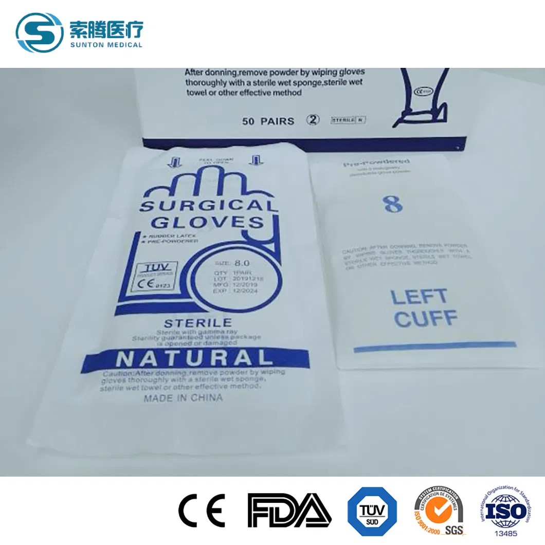 Luvas Cirúrgicas de Alta Qualidade Sunton da China, Sem Pó / Superfície Sem Látex, Fornecedor de Luvas Cirúrgicas Personalizadas OEM, Luvas Cirúrgicas Estéreis Baratas, Luvas de Látex