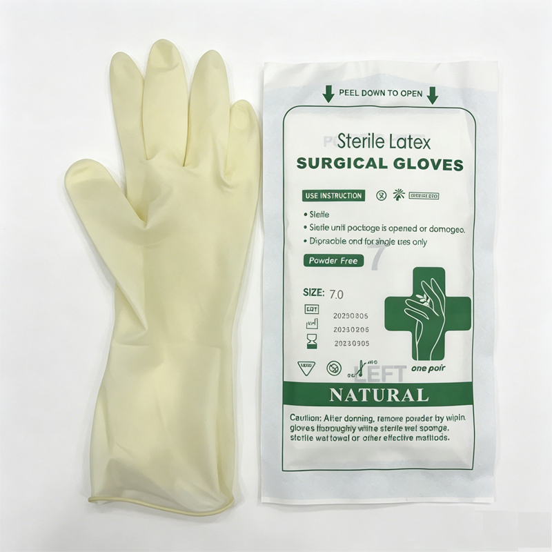 Tamanho 6/6.5/7/7.5/8/8.5/9 Luvas de Látex Natural com Alta Tensilidade Sem Pó Descartáveis Médicas Luvas Cirúrgicas de Látex