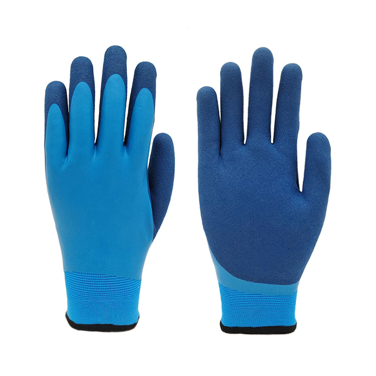 Luvas de Trabalho para Inverno Resistentes ao Frio ao Ar Livre Impermeáveis com Palma Revestida de Látex de Dupla Camada em Tecido de Acrílico Terry Minus 70celsius