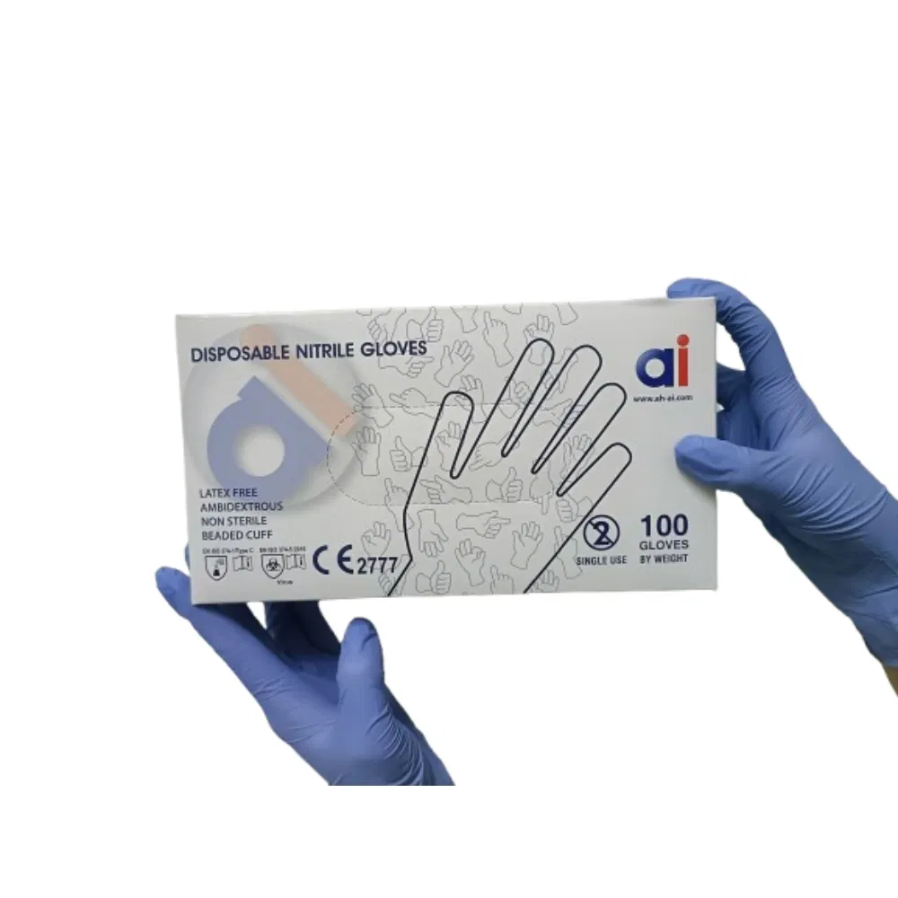 Fabricante de Luvas de Nitrilo Descartáveis Sem Pó, Grau Industrial e de Exame, Luvas Estéreis para Laboratório