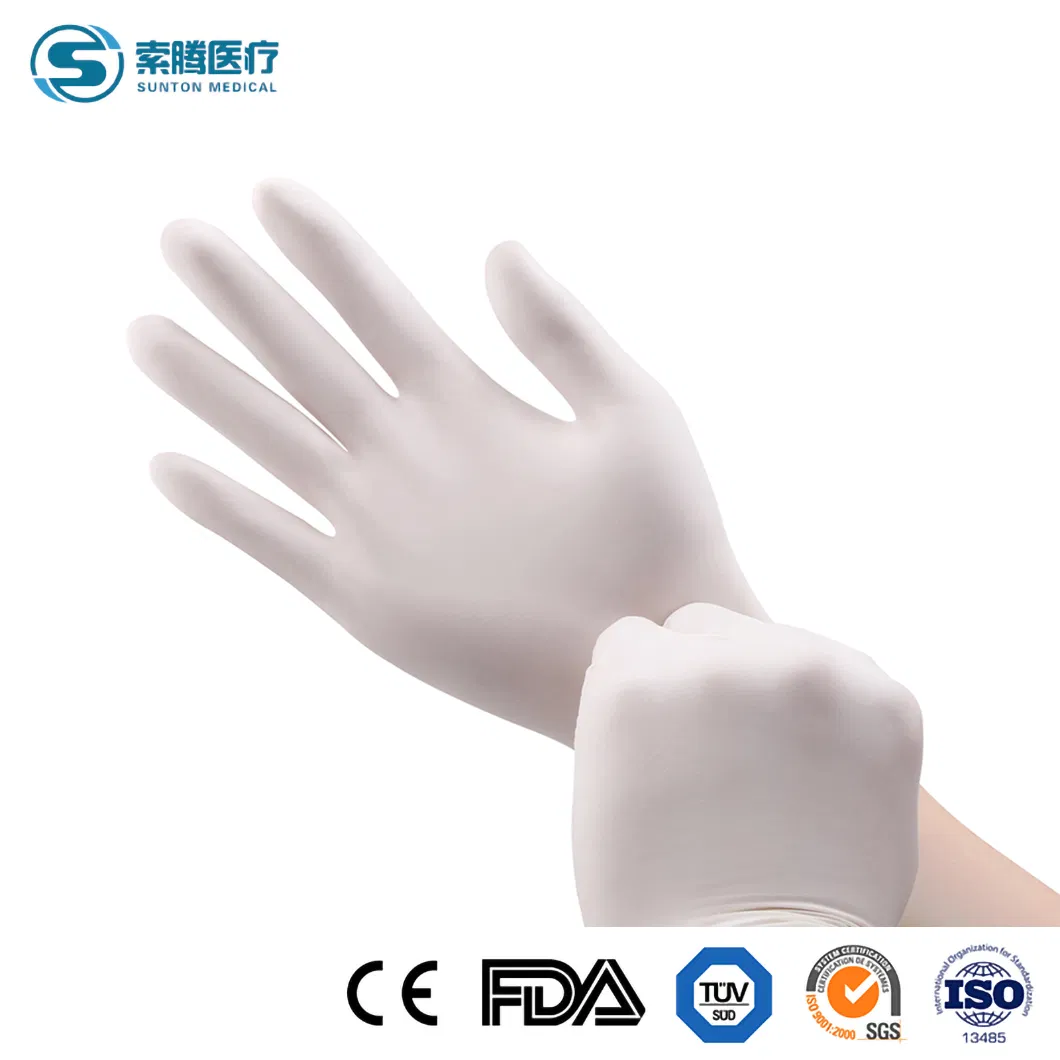 Luvas Cirúrgicas Estéreis Sem Pó Sunton Grande Certificação de Qualidade CE da China Fábrica de Luvas Cirúrgicas Baratas Amostra Disponível Luvas de Látex